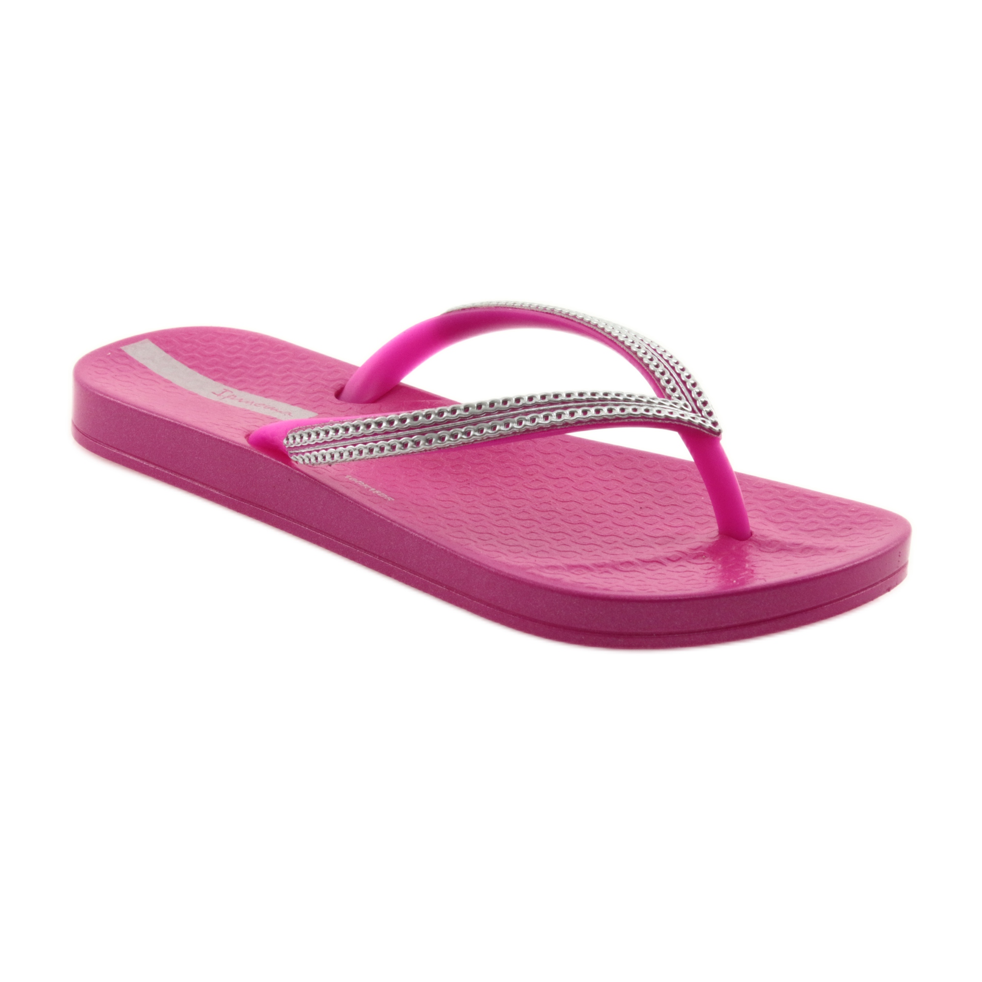 Silver flip-flops chains Ipanema 82528 pink grey KeeShoes