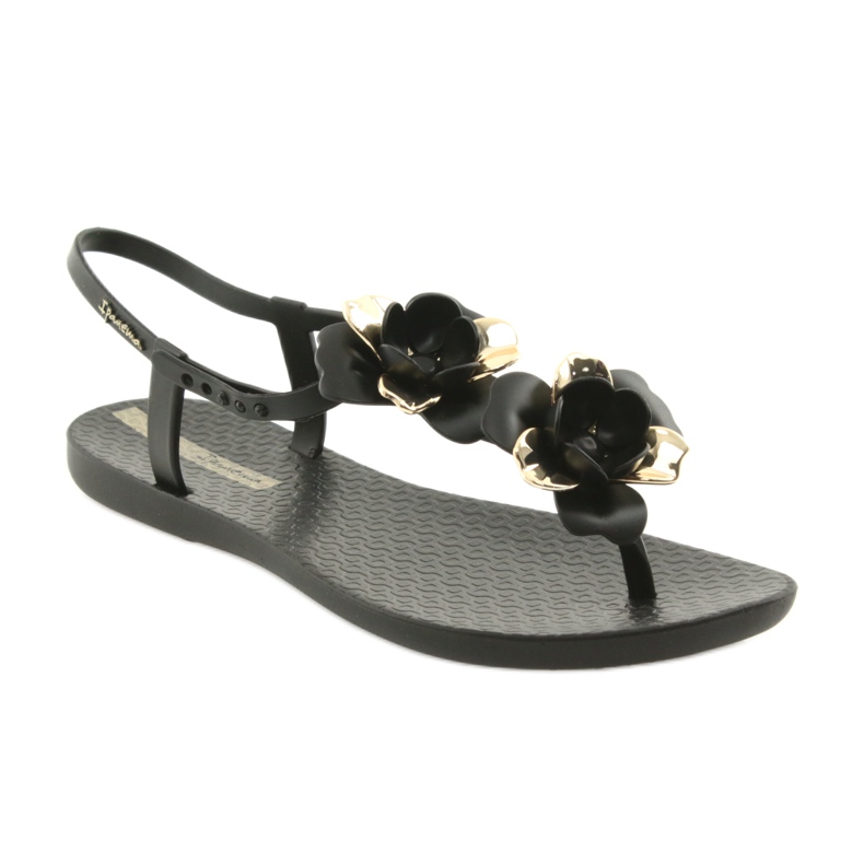 Ipanema sandals women's shoes with flowers 82662 black yellow 1