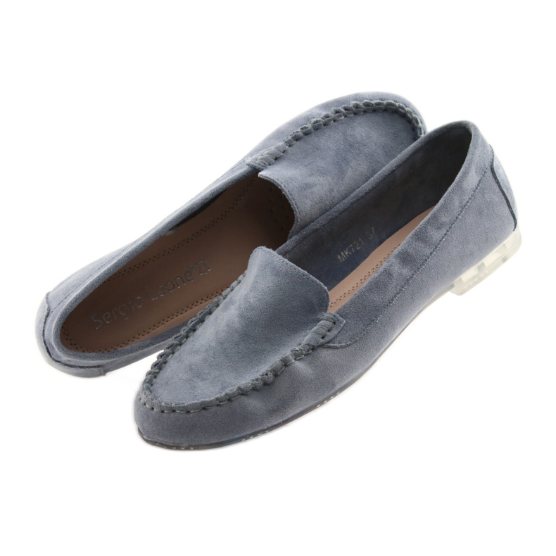 Women's suede loafers Sergio Leone 721 blue 5