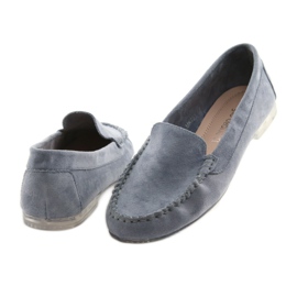 Women's suede loafers Sergio Leone 721 blue 4