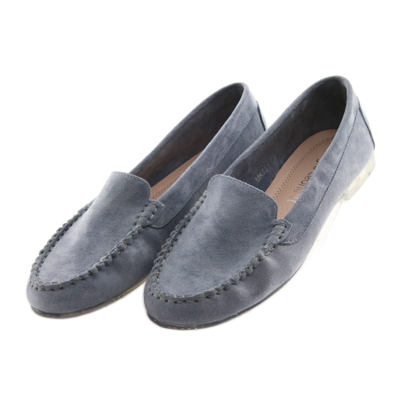 Women's suede loafers Sergio Leone 721 blue 3 Women's suede loafers Sergio Leone 721 blue 3