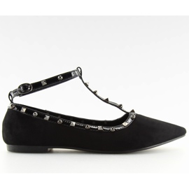 Ballerina shoes with studs black 127-13 Black II-GAT 1