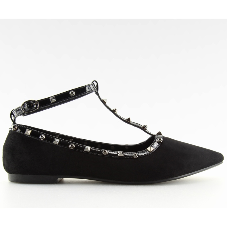 Ballerina shoes with studs black 127-13 Black II-GAT 1