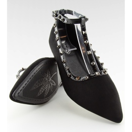 Ballerina shoes with studs black 127-13 Black II-GAT 2