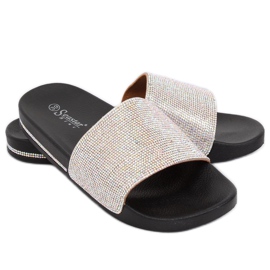 Black BG21P Black slippers with cubic zirconias 2