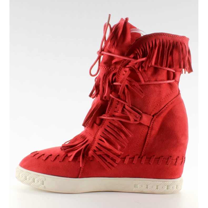 Suede sneakers with fringes BL-10 Red II-GAT 1