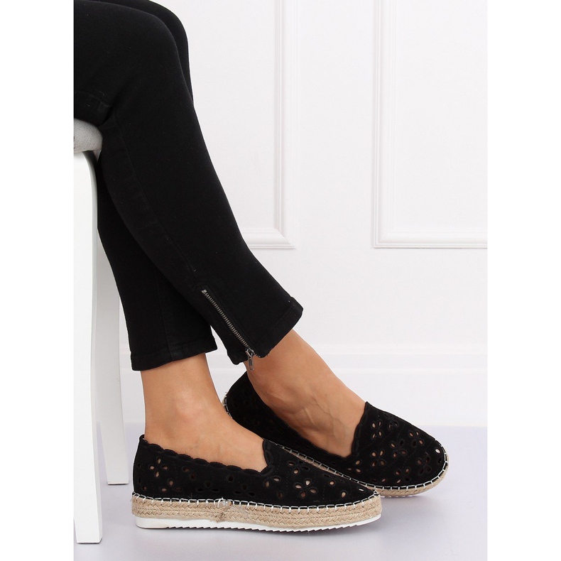 Black openwork espadrilles LT112 Black 2