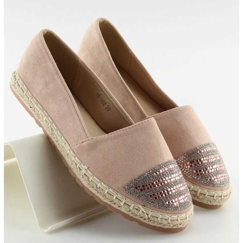 Pink Espadrilles for women H8-102 Champagne II-GAT 2