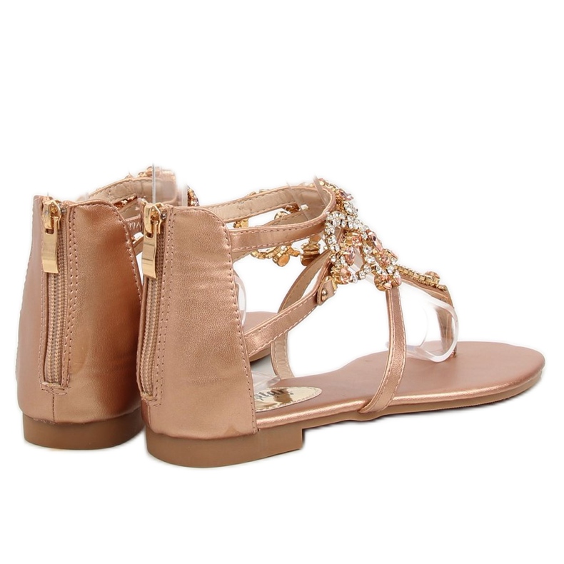 Sandals with champagne stones JH64P Champagne pink 1