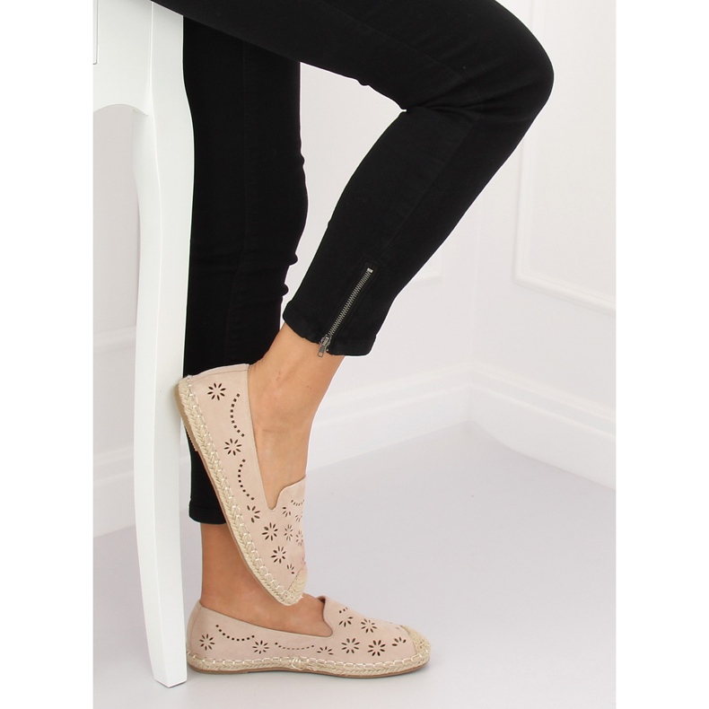Beige openwork espadrilles 9023 Beige II-GAT 2