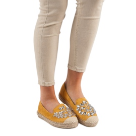 Small Swan Suede Espadrilles With Ornaments yellow 1