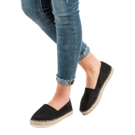 Small Swan Black Suede Espadrilles 1