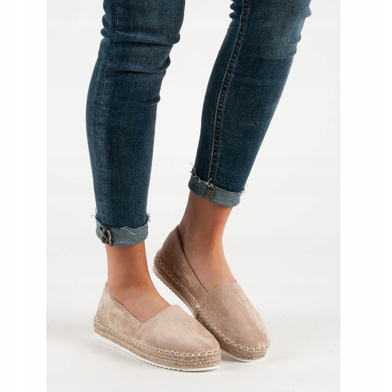Small Swan Beige Suede Espadrilles 2