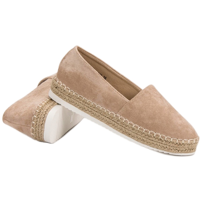 Small Swan Beige Suede Espadrilles 1