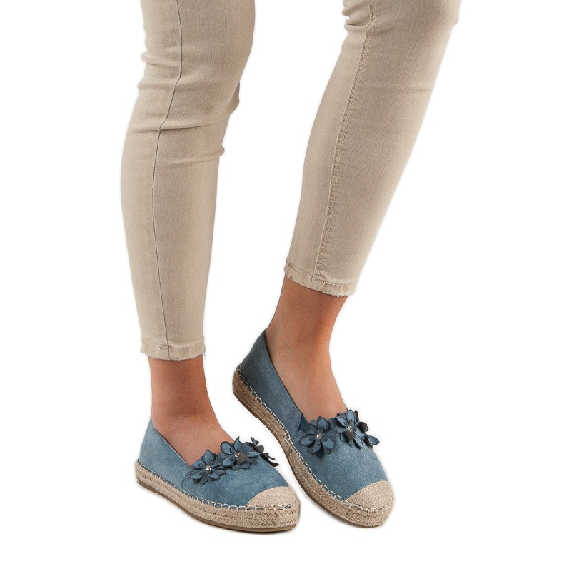 Espadrilles With Flowers blue 2