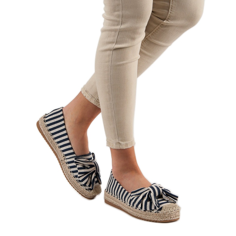 Striped Espadrilles brown blue navy blue 2