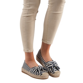 Striped Espadrilles brown blue navy blue 1