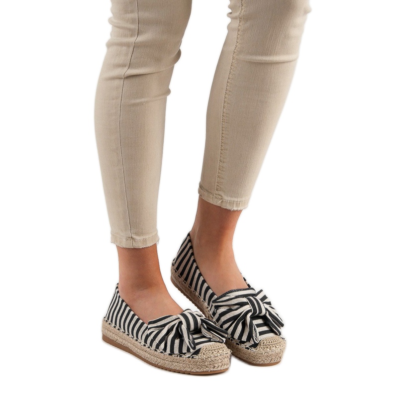 Striped Espadrilles black brown 1
