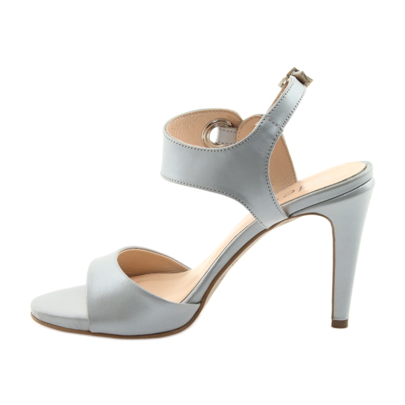 Leather sandals on a pin Edeo 3208 gray grey 2