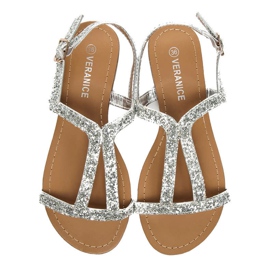 VERANICE Flat Glitter Sandals grey 1