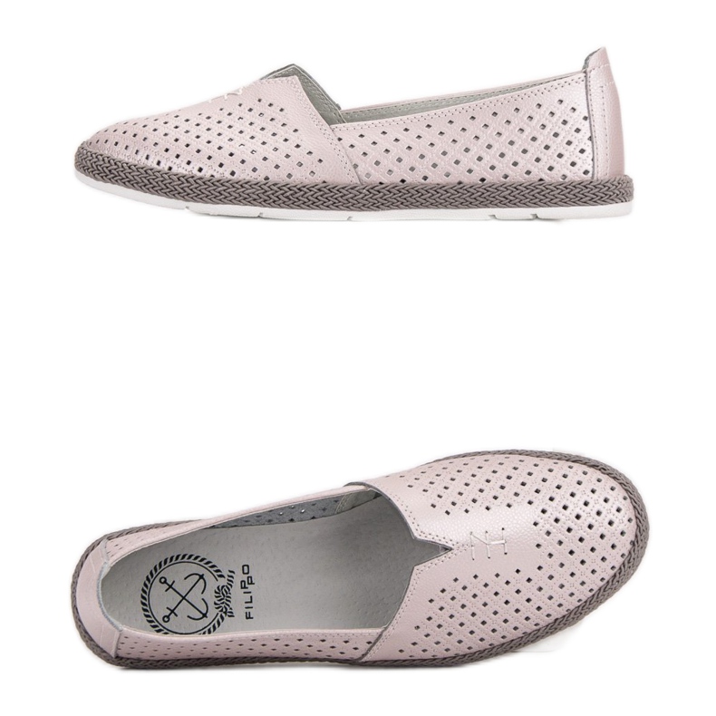 Leather Sneakers Slip On VINCEZA pink 2