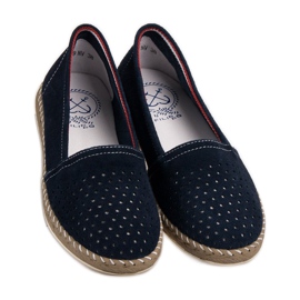Filippo Navy blue leather espadrilles 2