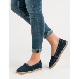 Filippo Navy blue leather espadrilles 1