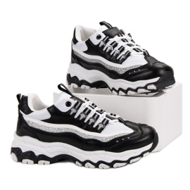 Sneakers With Glitter white black 2