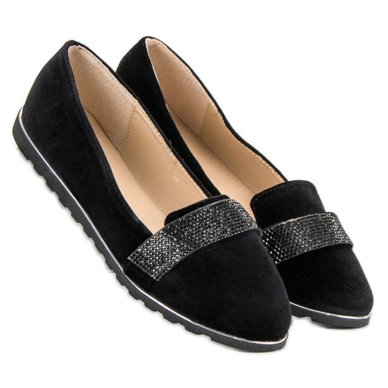 Velor ballerinas black 2