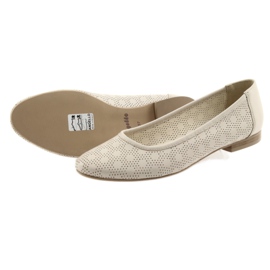 Women's beige ballerinas leather Angello 1780 4