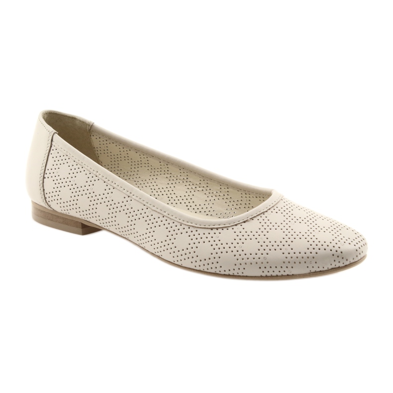 Women's beige ballerinas leather Angello 1780 1
