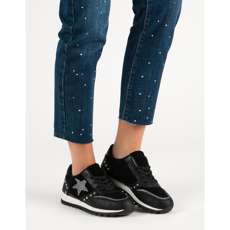 Sports shoes with crystals black 1 Sports shoes with crystals black 1