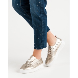 Golden Openwork Sneakers 2