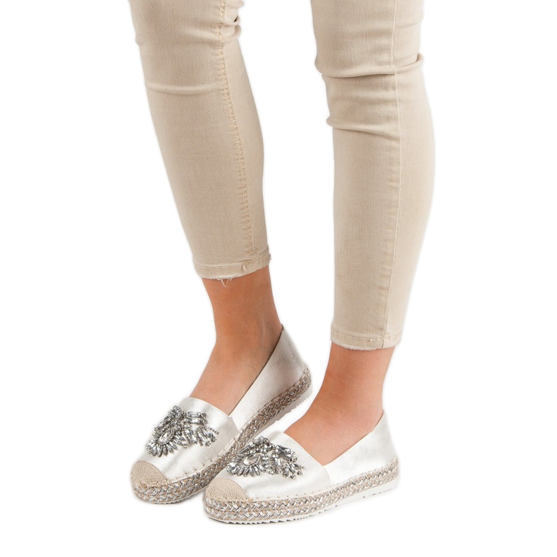 White Espadrilles With Ornaments 1