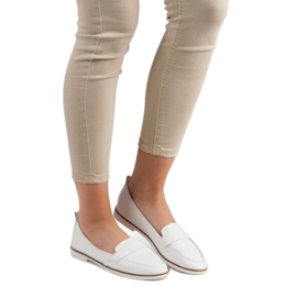 Mazaro White Leather Loafers 1