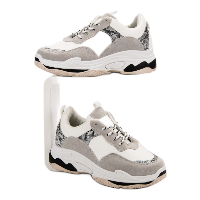 White Sneakers With A Pattern black brown 2