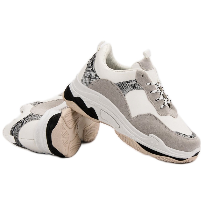 White Sneakers With A Pattern black brown 1