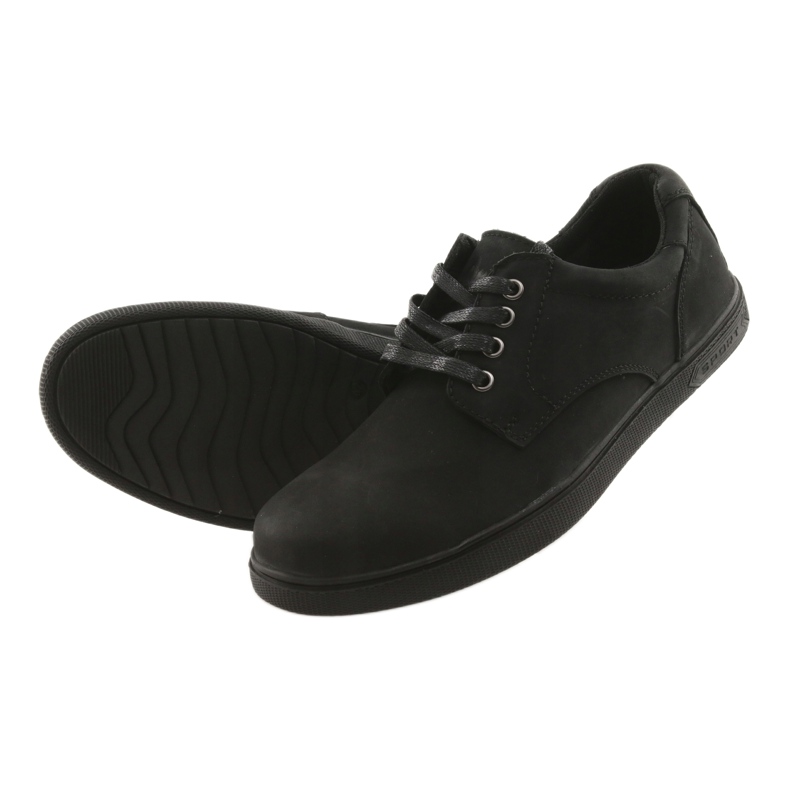 American Club Black -cycle men's leather shoes 4
