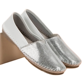 VINCEZA leather slipons grey 1