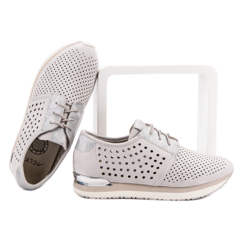 Aclys Openwork gray shoes grey 1