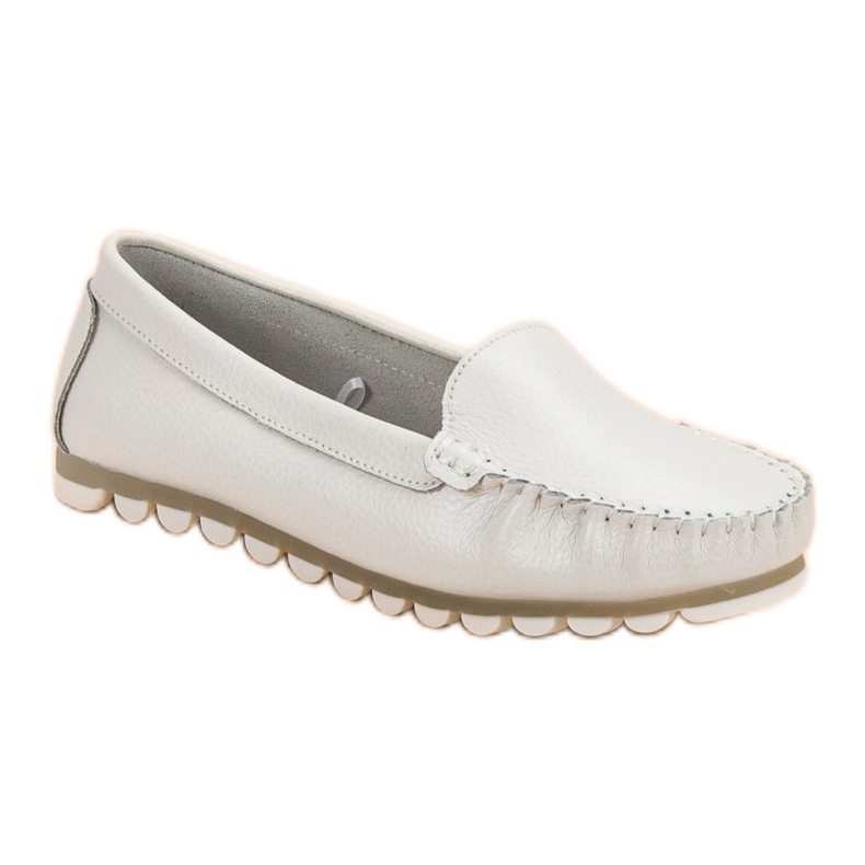 Filippo Light gray leather loafers white 1