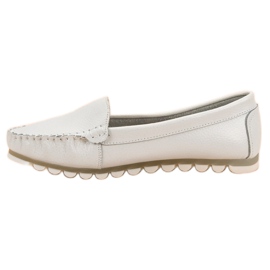 Filippo Light gray leather loafers white 2