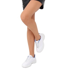 White and blue sports shoes 6256 Blue 1