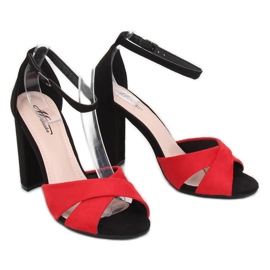 Sandals on the post red and black 369-34 Red 1