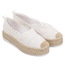 White lace espadrilles A8692 White 2