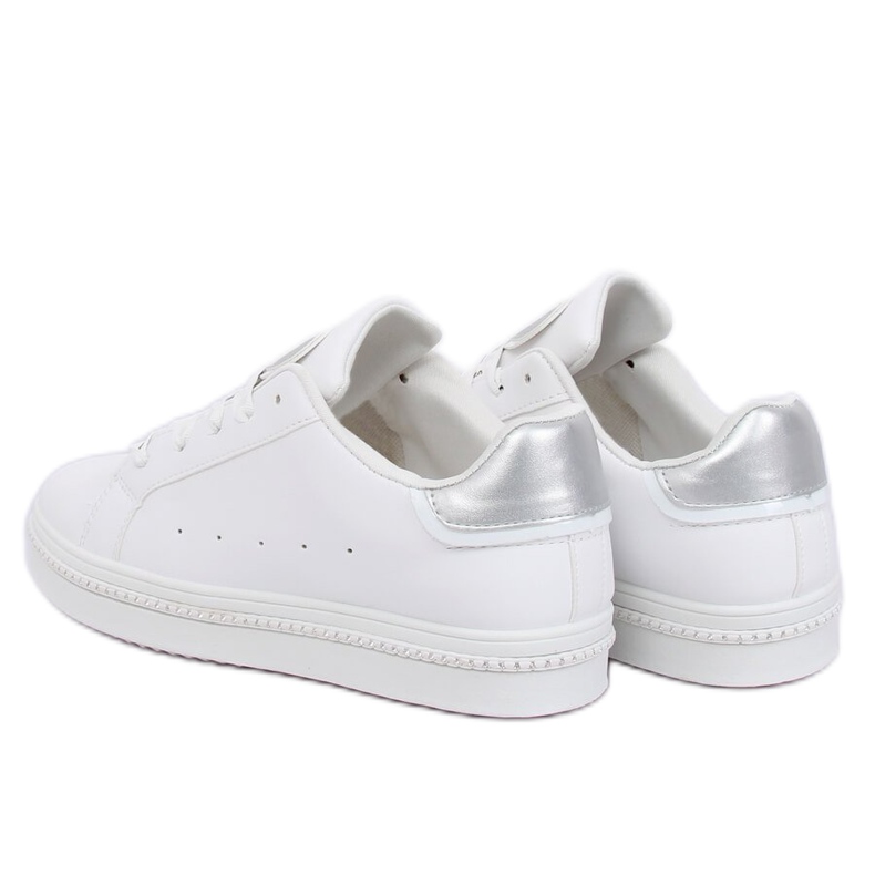 Women's white and silver sneakers H99-36 Silver 1