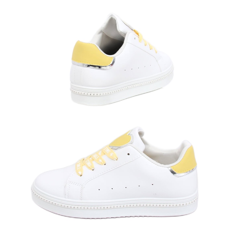 Women's white and yellow sneakers H99-36 Yellow 1