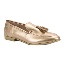 Fringed golden loafers VICES 1