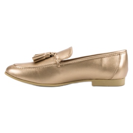 Fringed golden loafers VICES 2
