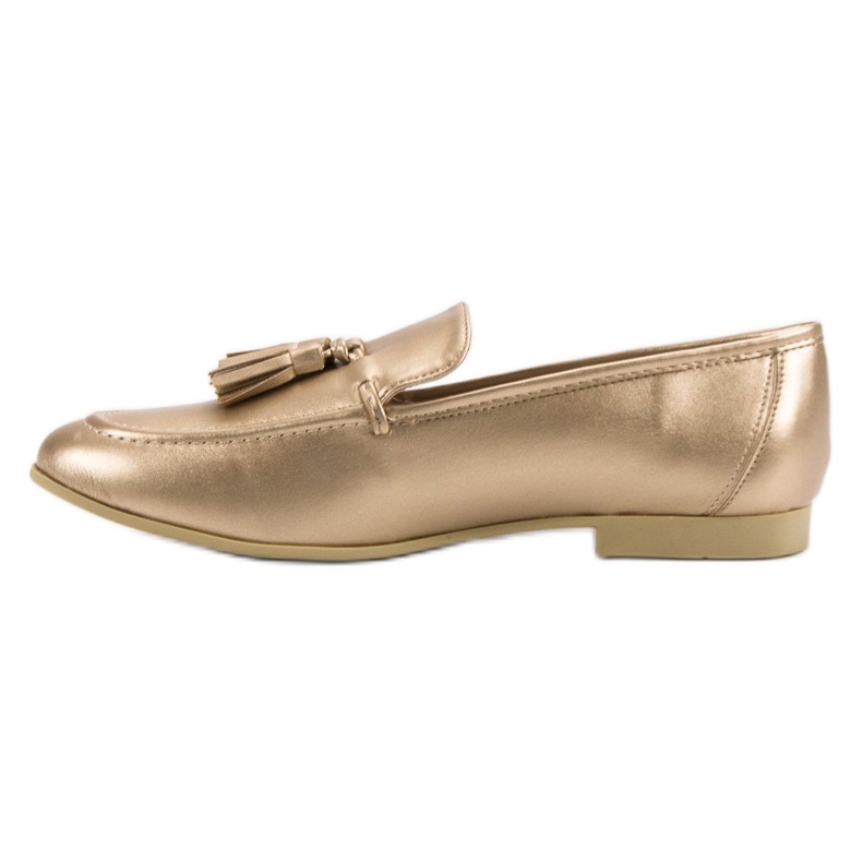 Fringed golden loafers VICES 2